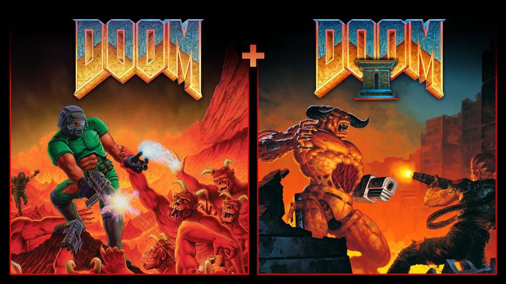 Official key art for the re-release of DOOm + DOOM II