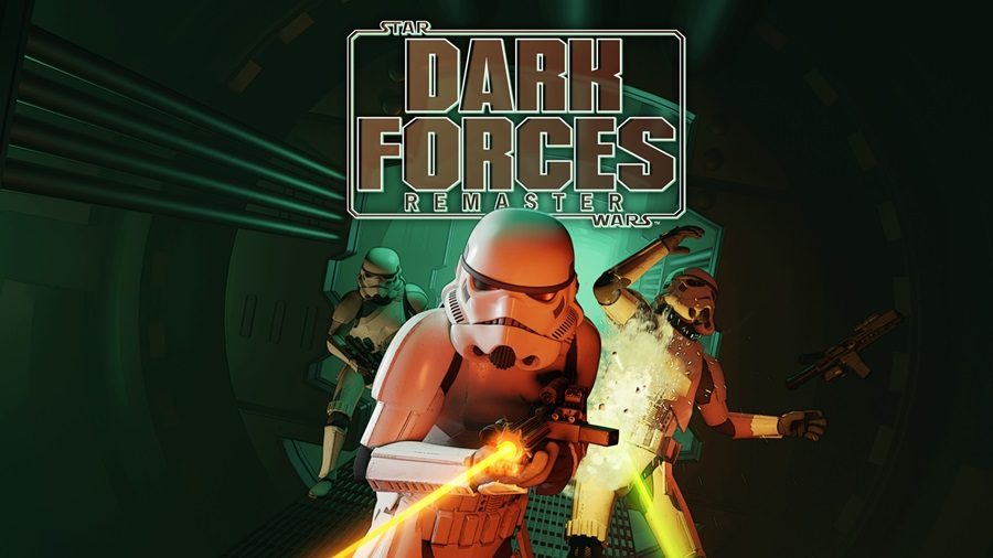 STAR WARS: Dark Forces Remaster official key art featuring three Stormtroopers