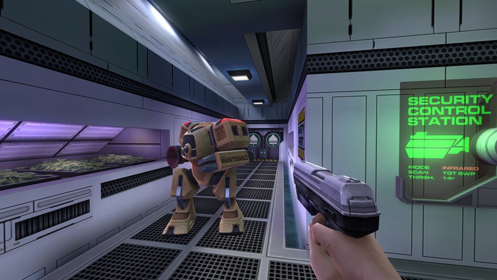 System Shock 2: 25th Anniversary Remaster screenshot showing a Maintenance Robot
